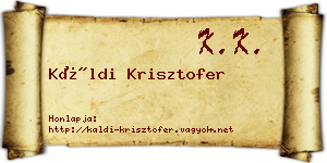 Káldi Krisztofer névjegykártya