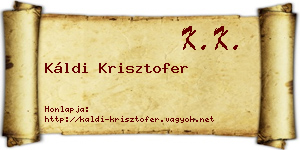 Káldi Krisztofer névjegykártya