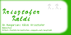 krisztofer kaldi business card